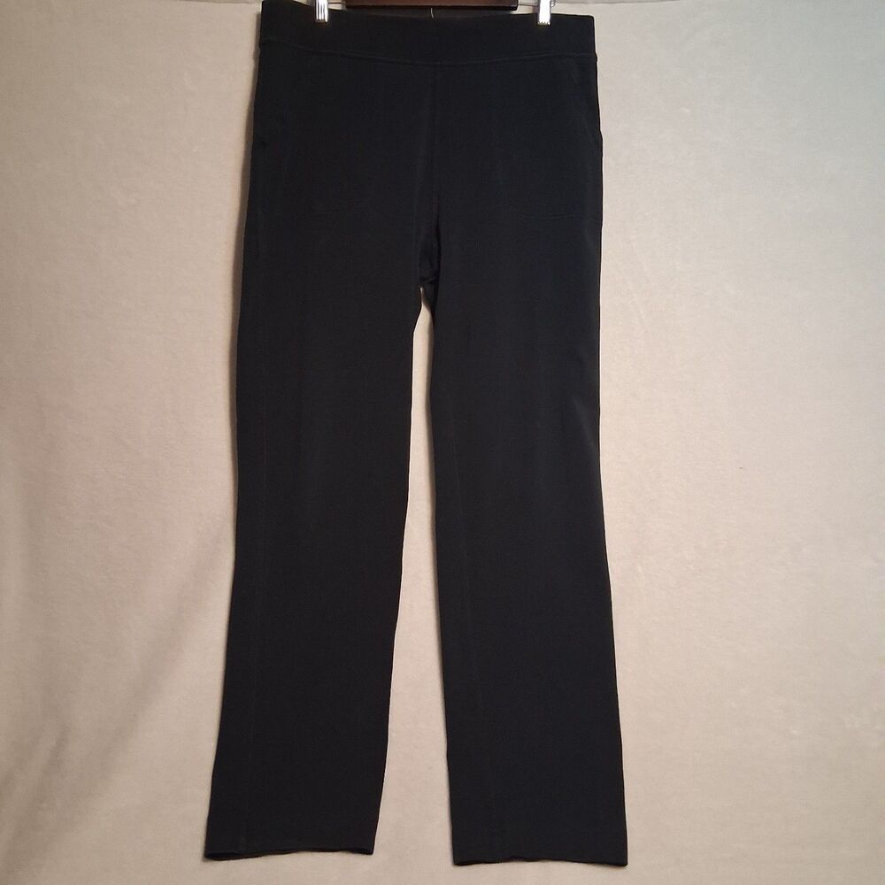 Duluth Trading L X 31 Pants Black NoGA Straight Leg Pull On Knit Pockets Comfort